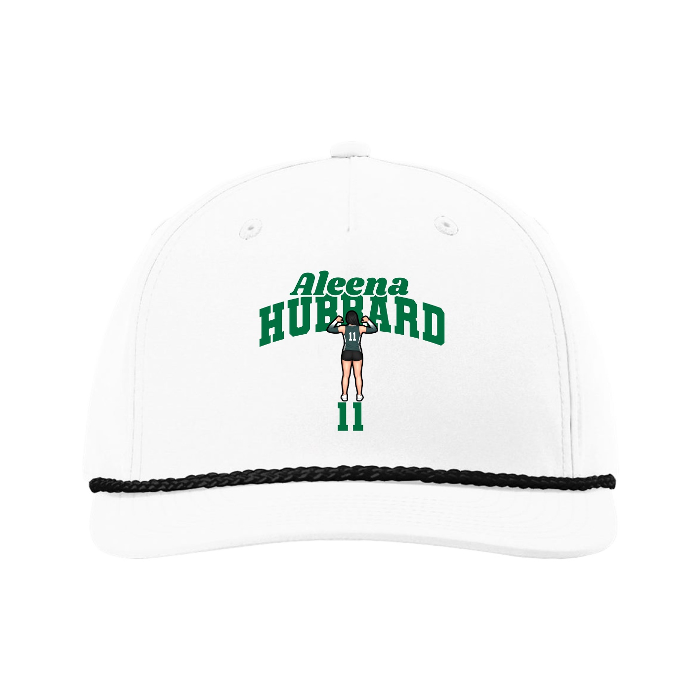 Five-Panel Classic Rope Cap — Signature Arch in White