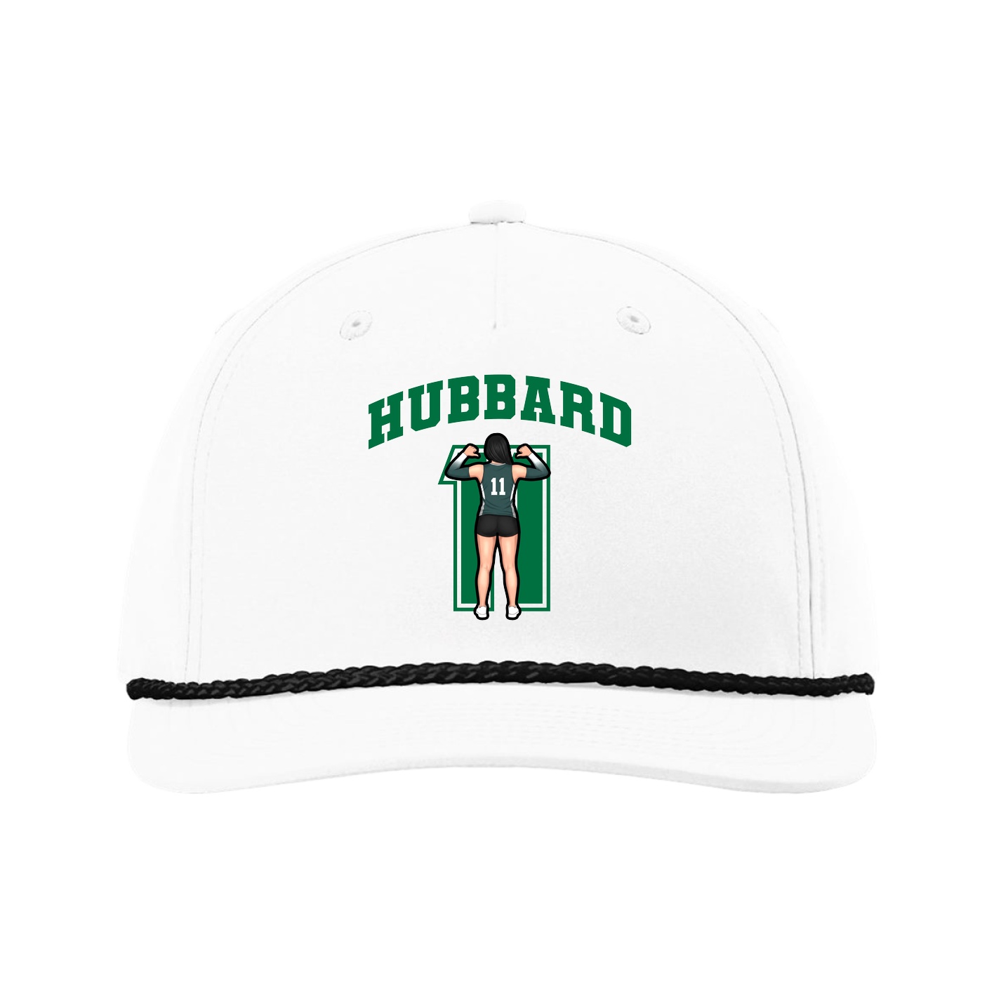 Five-Panel Classic Rope Cap — Number in White