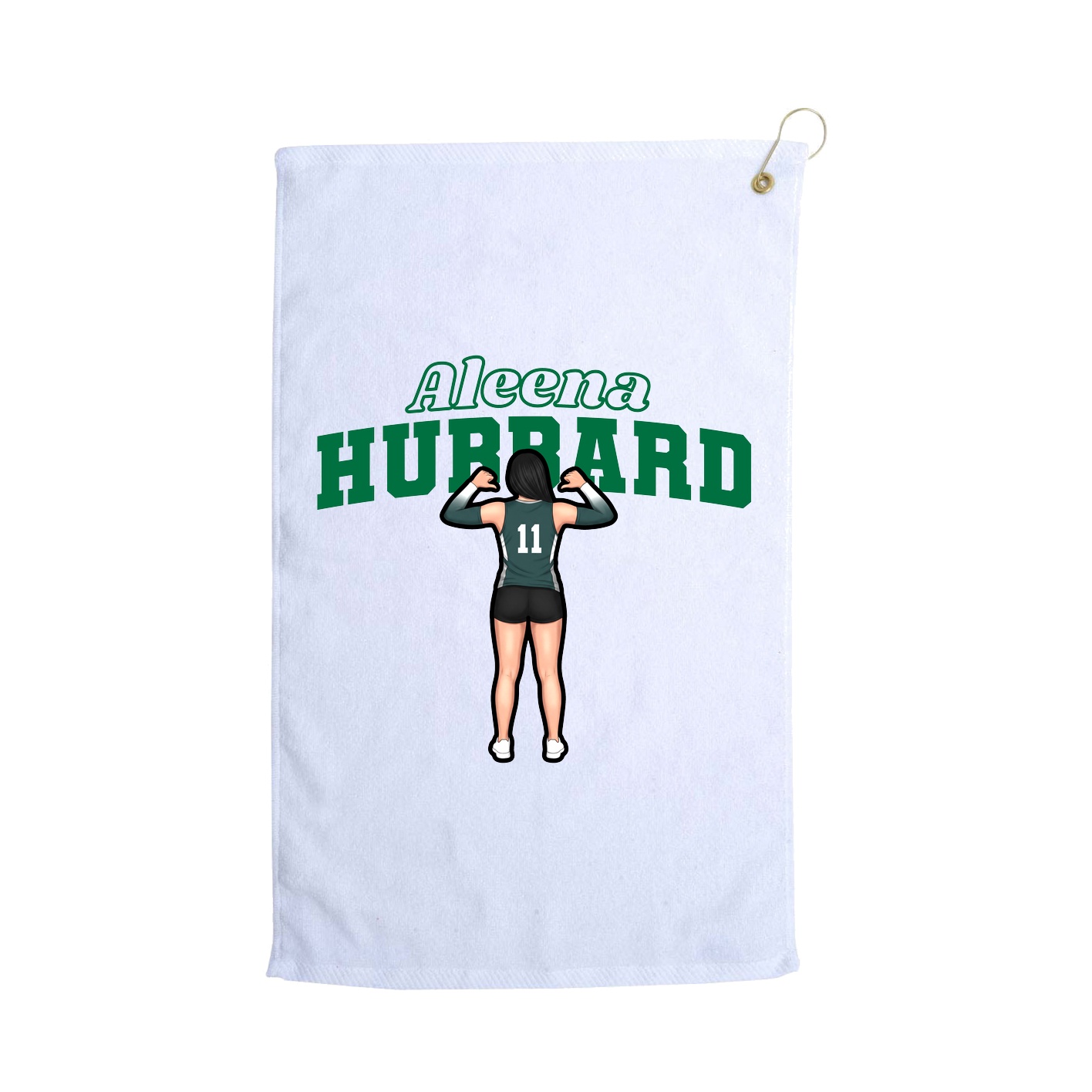 Golf Towel — Name Arch in White