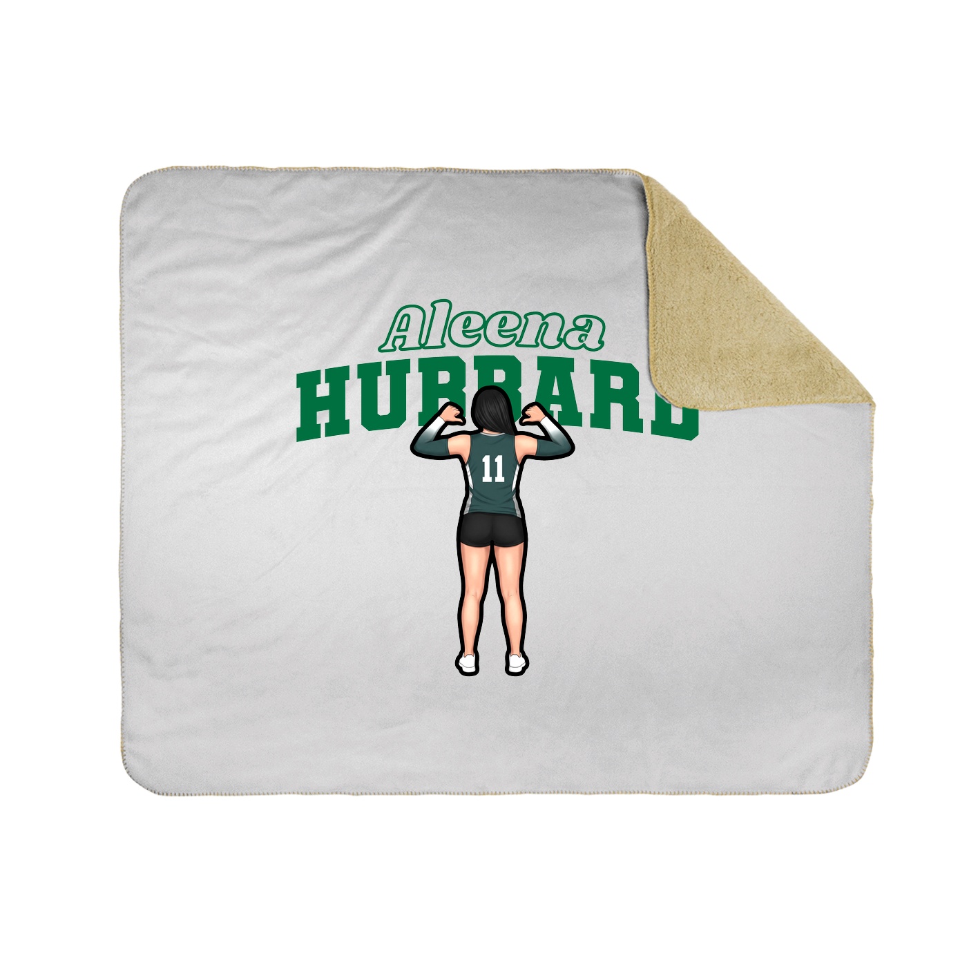 Throw Blanket — Name Arch in White