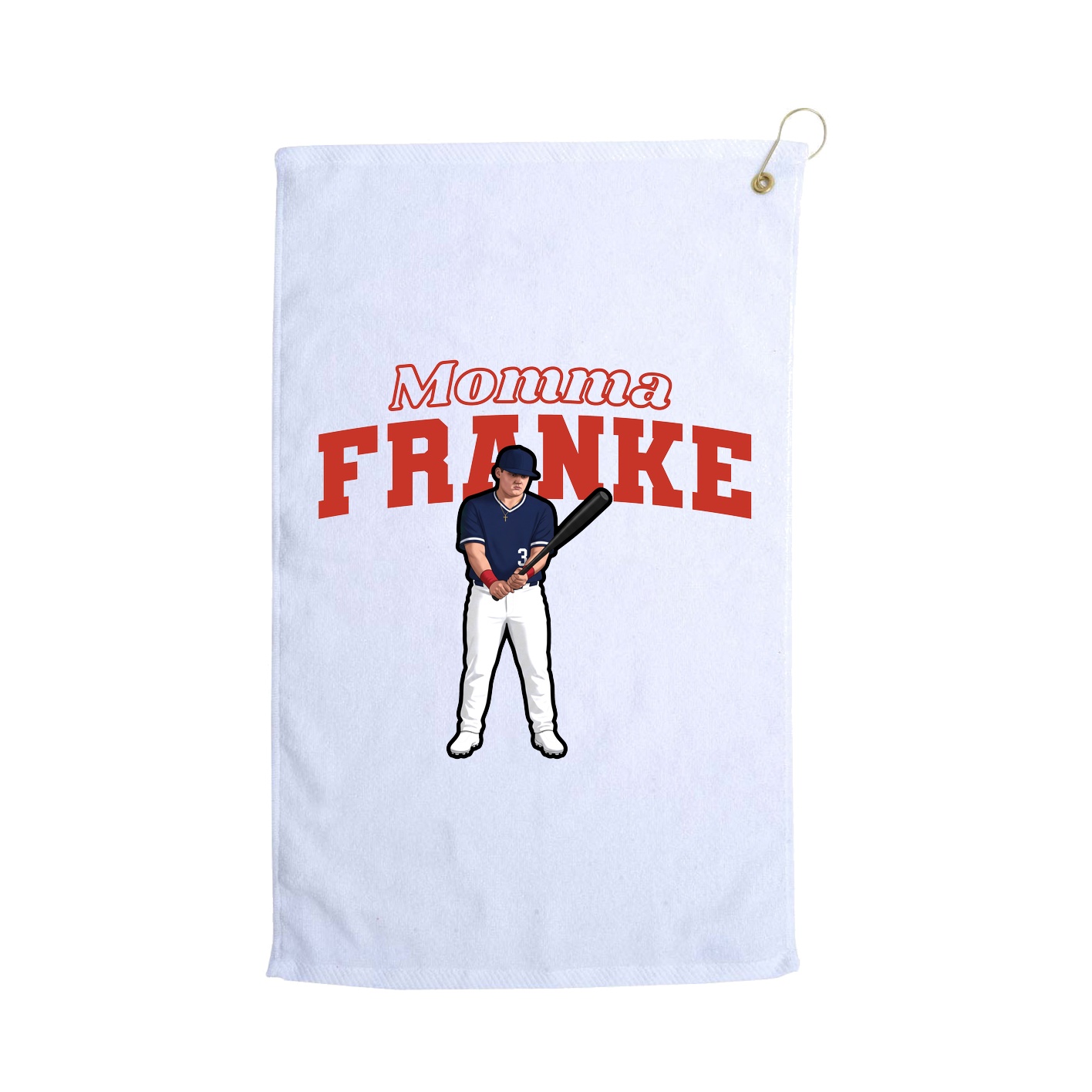 Golf Towel — Mothers Day Block in White