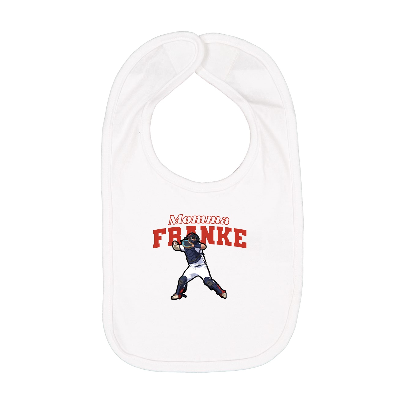 Infant Bib — Mothers Day Block in White