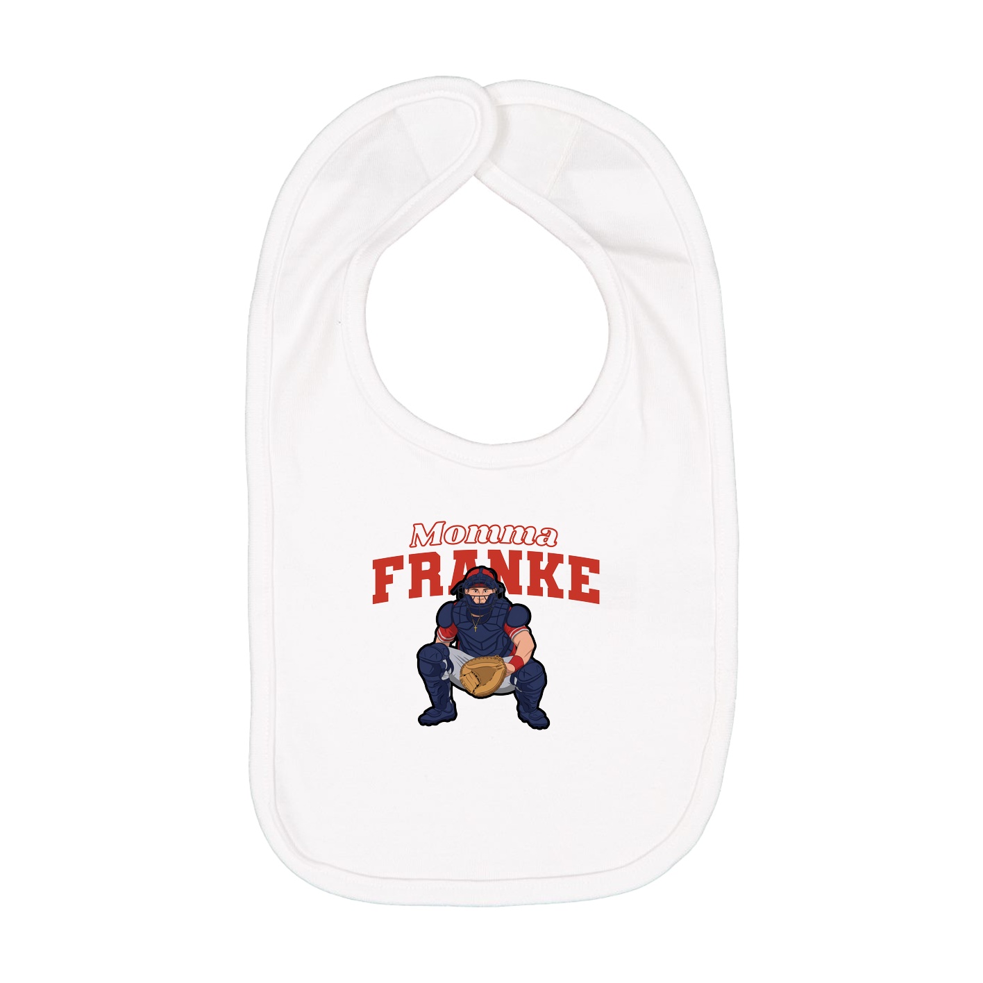 Infant Bib — Mothers Day Block in White