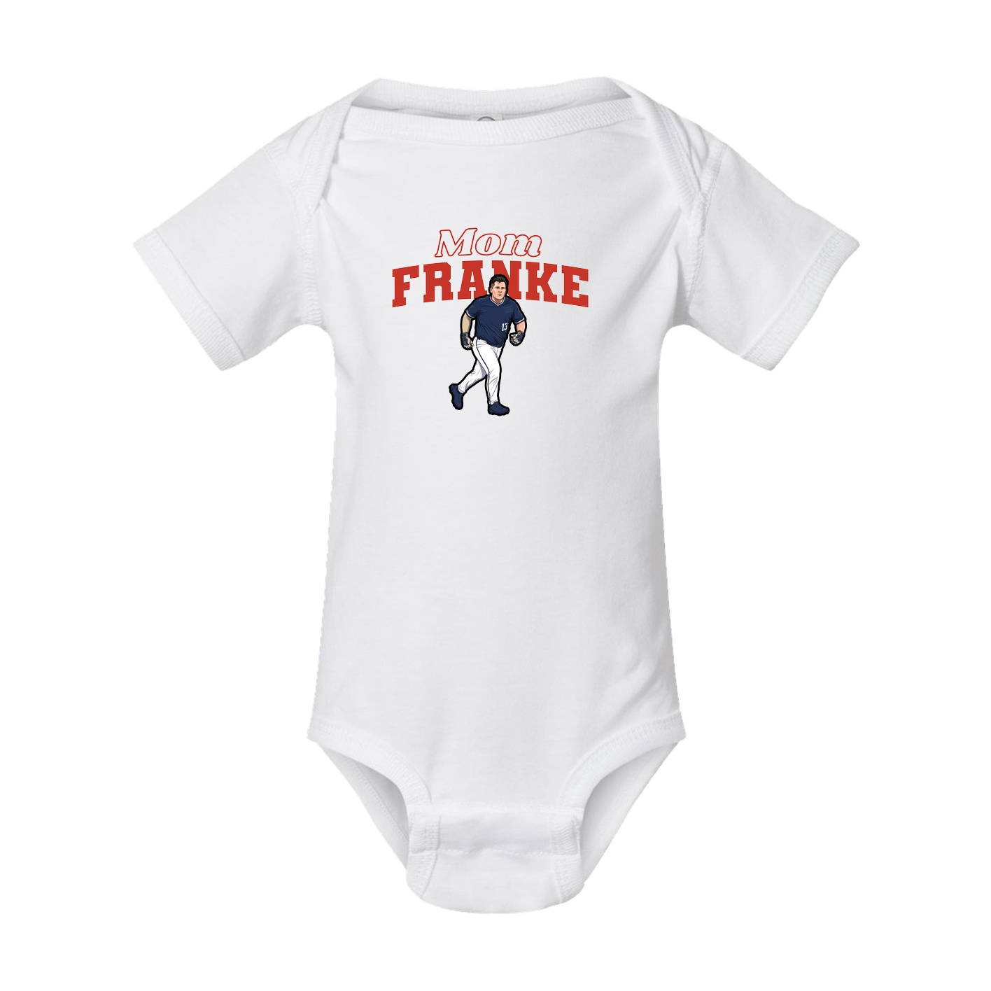 Baby Onesie — Mothers Day Block in White