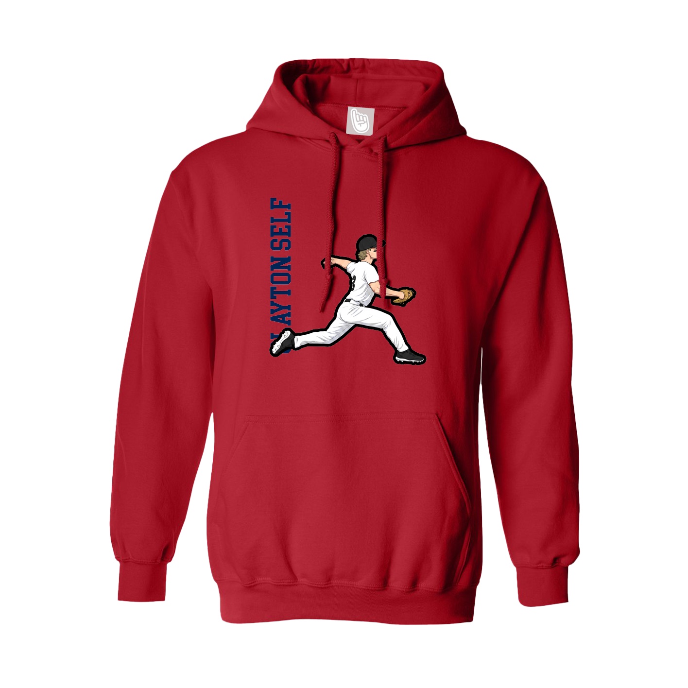 Hoodie — Name Vertical in Red