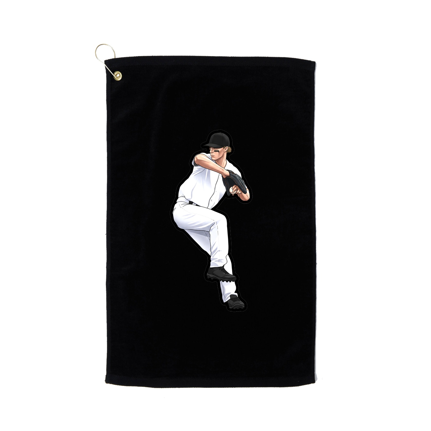 Golf Towel — Name Vertical in Black
