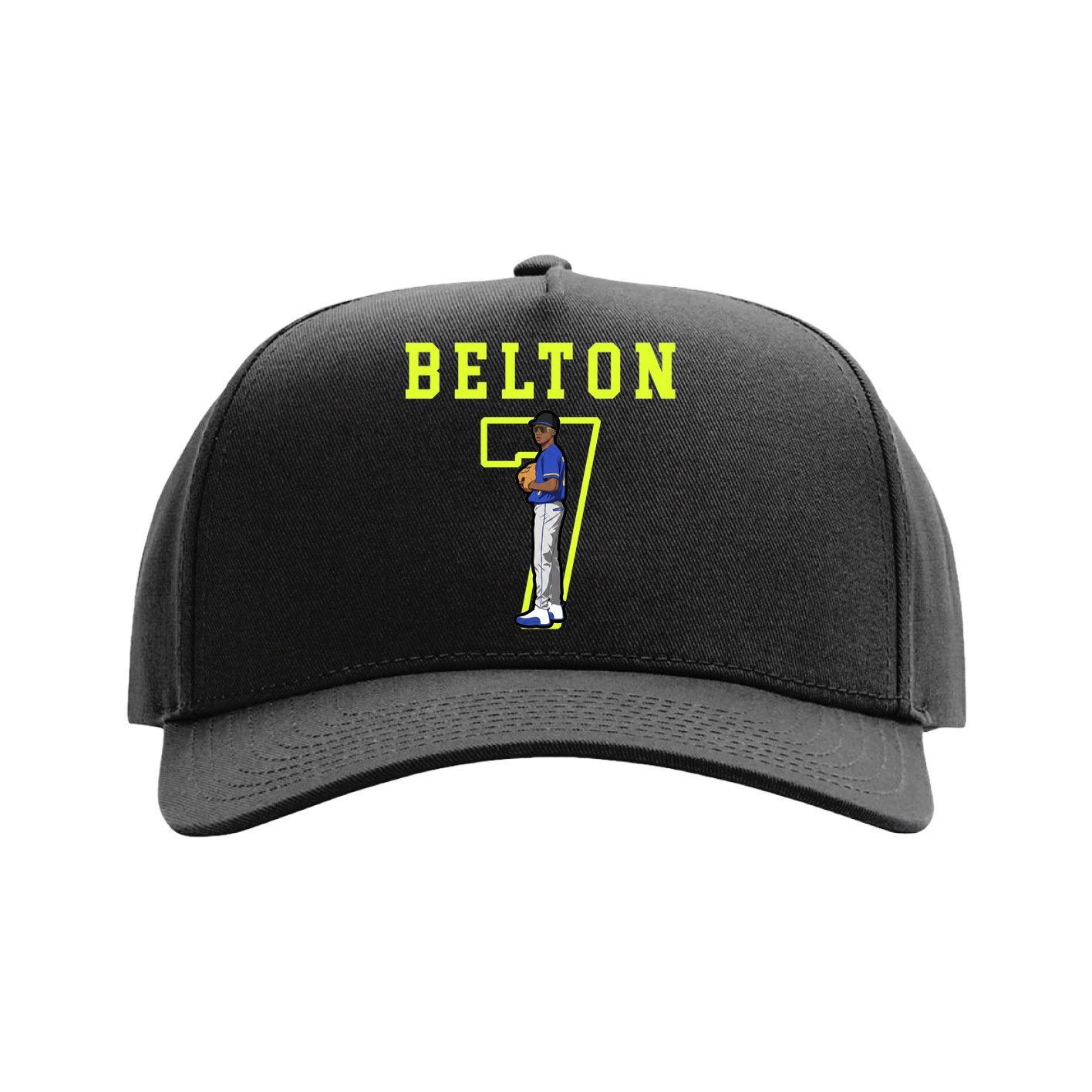 Full Fabric Five-Panel Champ Cap — Shirsey in Black