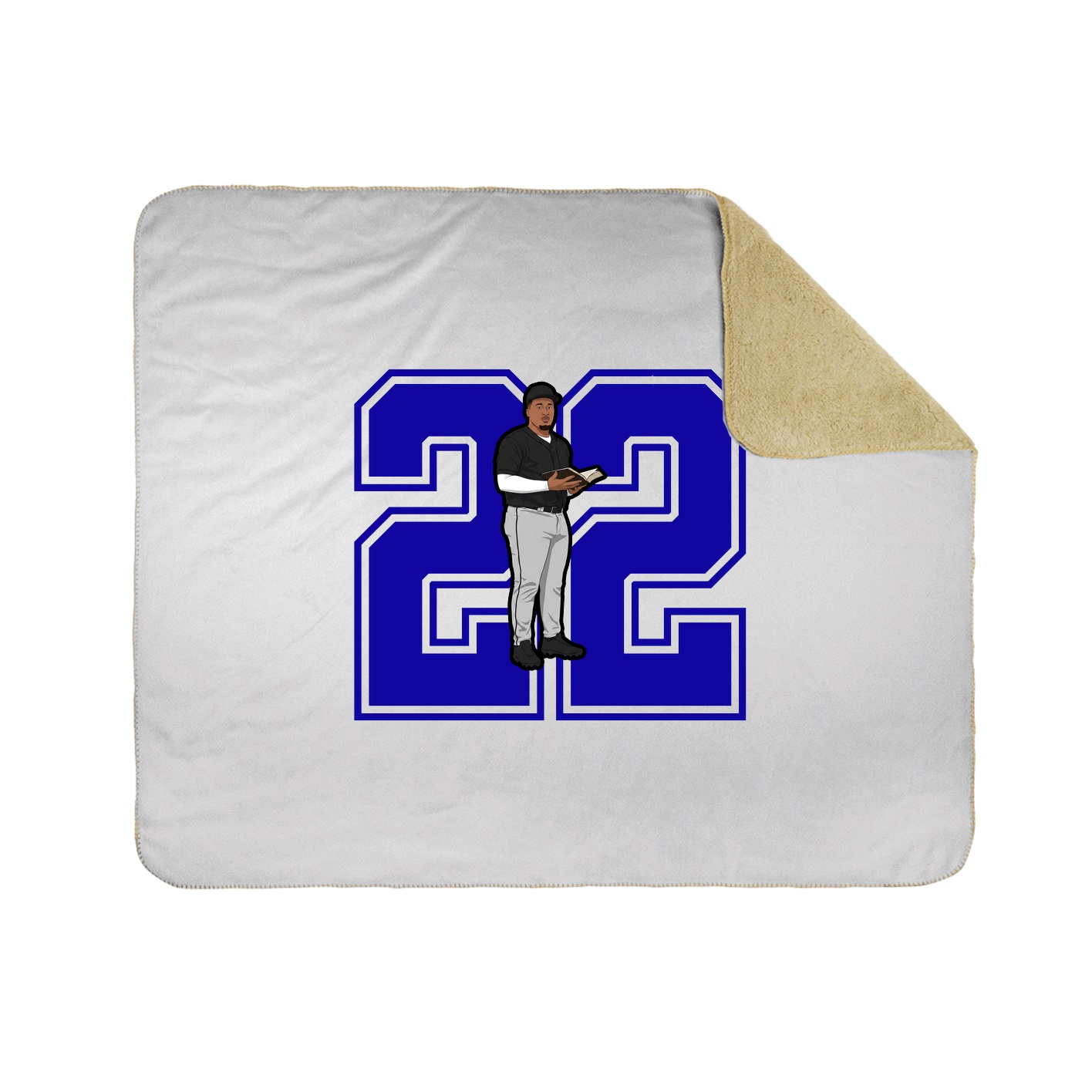 Throw Blanket — Number in White