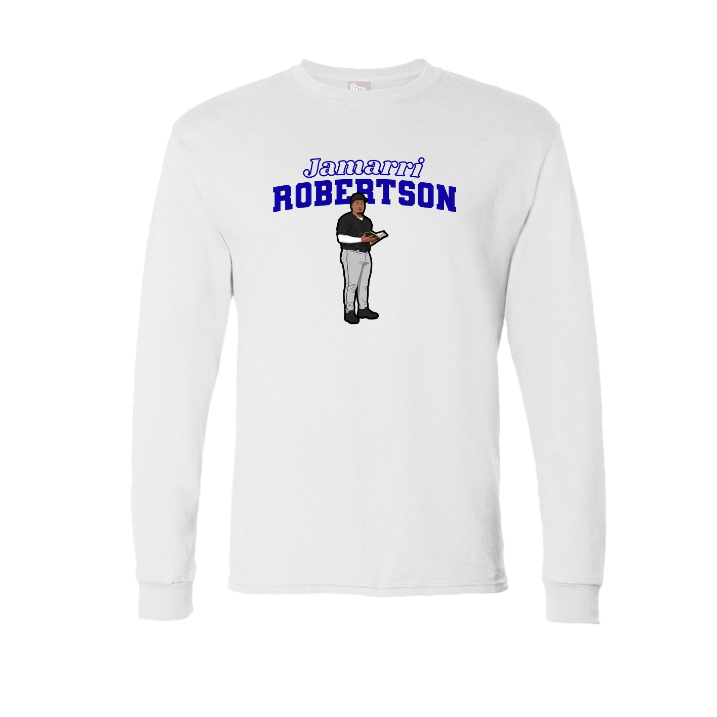Long Sleeve Tee — Name Arch in White