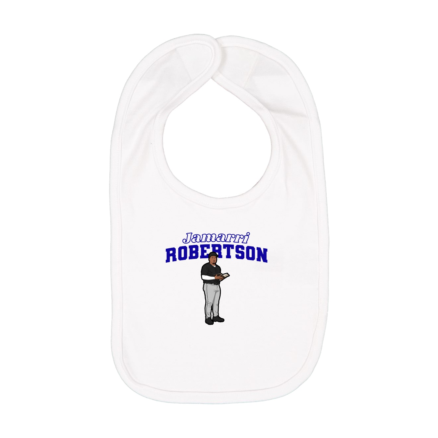 Infant Bib — Name Arch in White