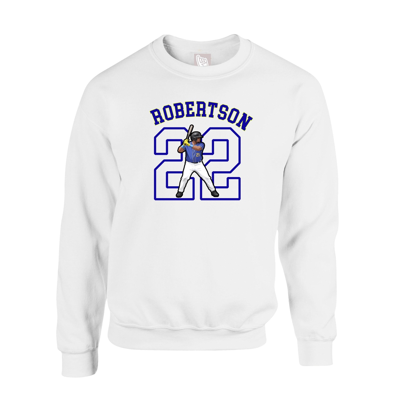 Fleece Crew — Shirsey Arch in White