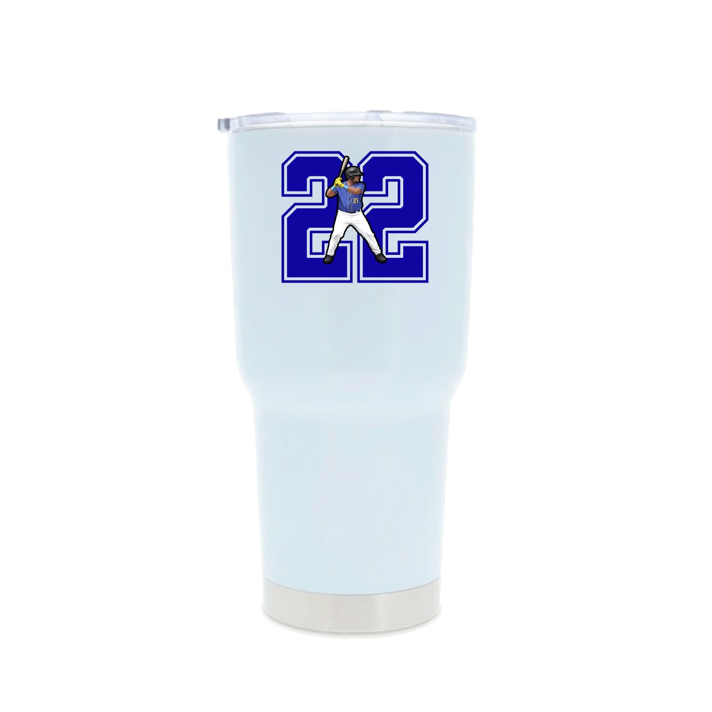 30oz Stainless Steel Tumbler — Number in White