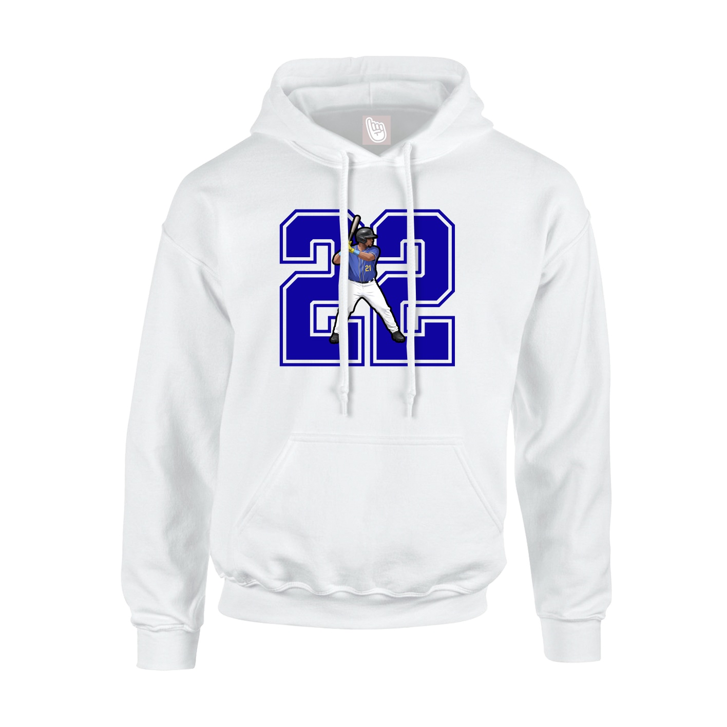 Youth Hoodie — Number in White
