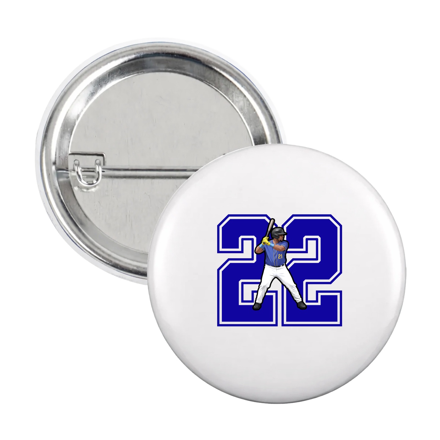 Game Day Button — Number in White