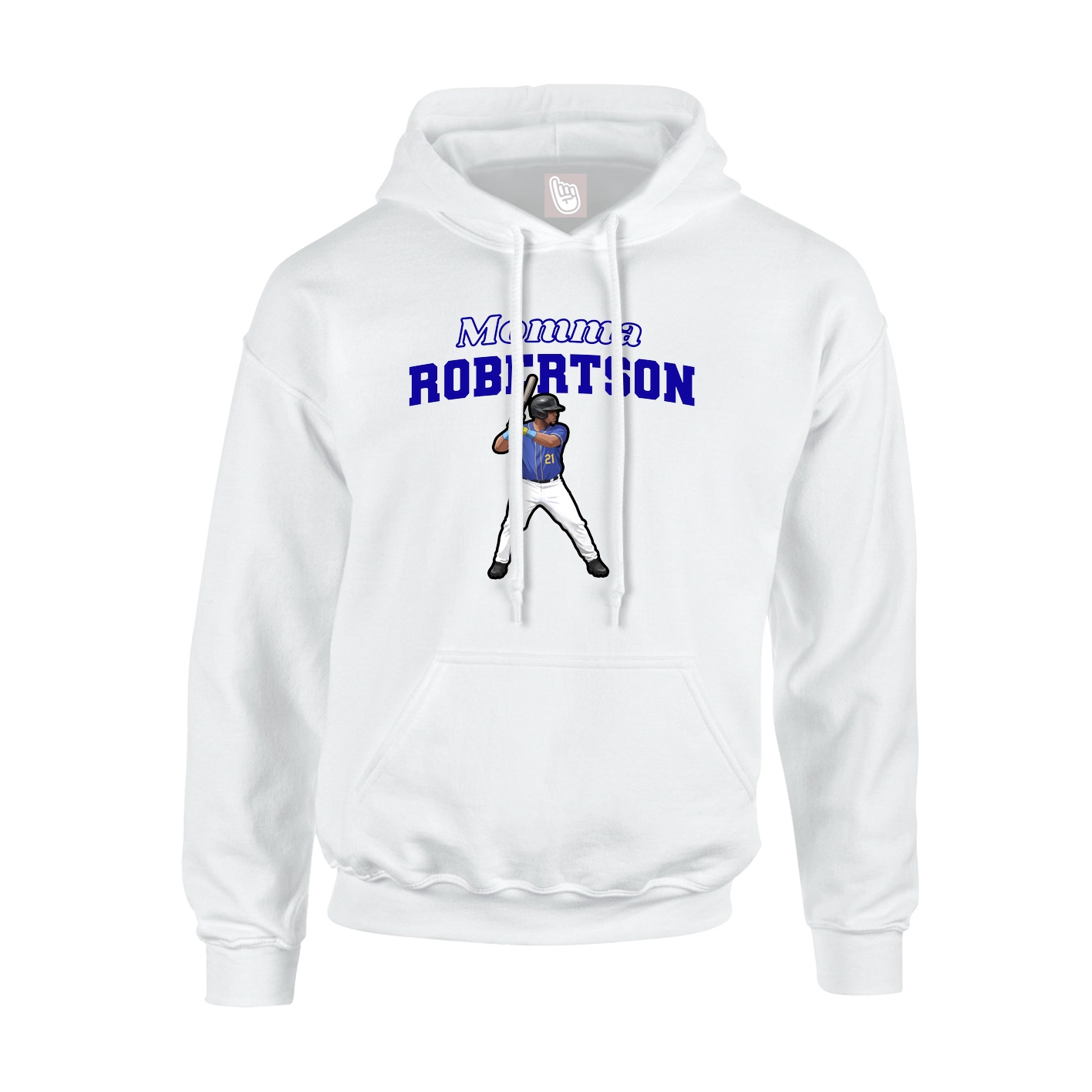 Youth Hoodie — Mothers Day Block in White