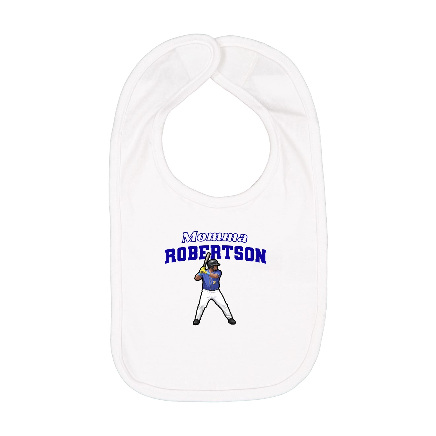Infant Bib — Mothers Day Block in White
