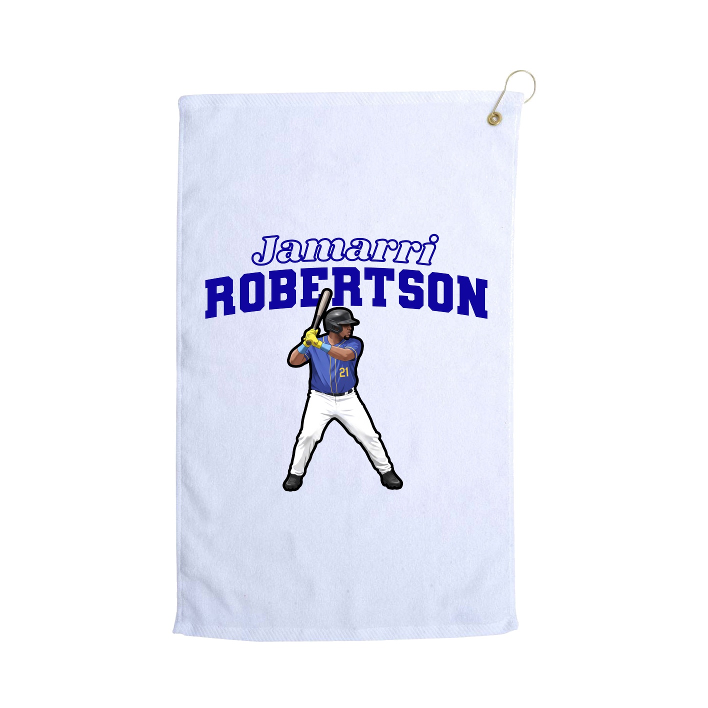 Golf Towel — Name Arch in White