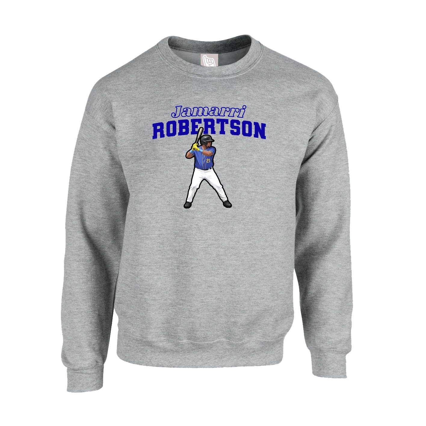 Fleece Crew — Name Arch in Grey
