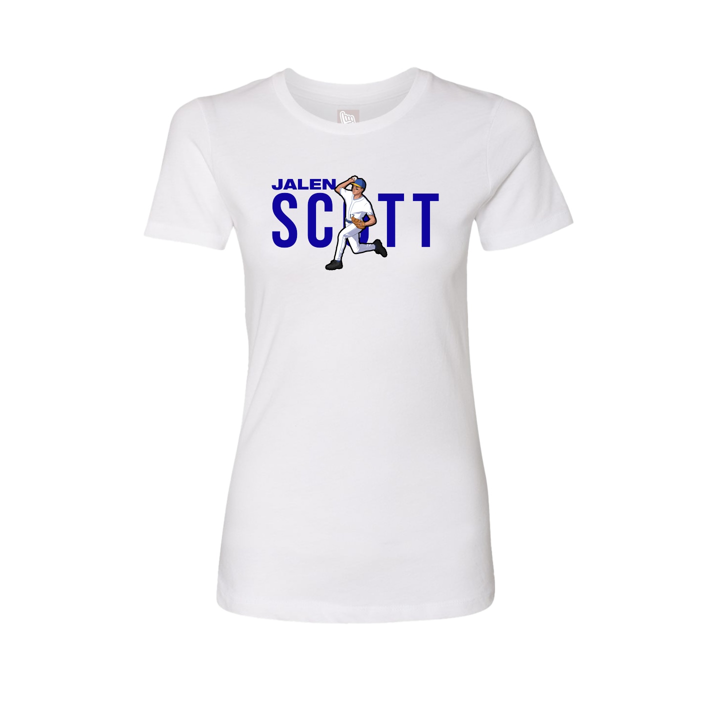 Fitted Women's Tee — Player Name in White
