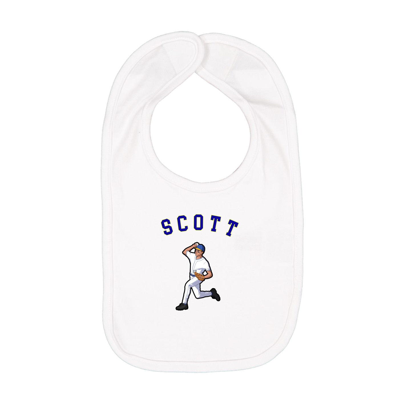 Infant Bib — Shirsey Arch in White
