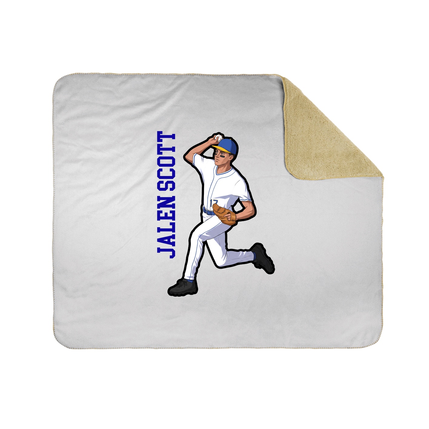 Throw Blanket — Name Vertical in White