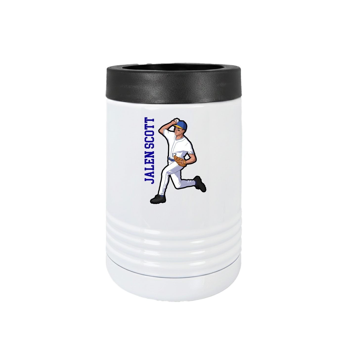 Beverage Holder — Name Vertical in White