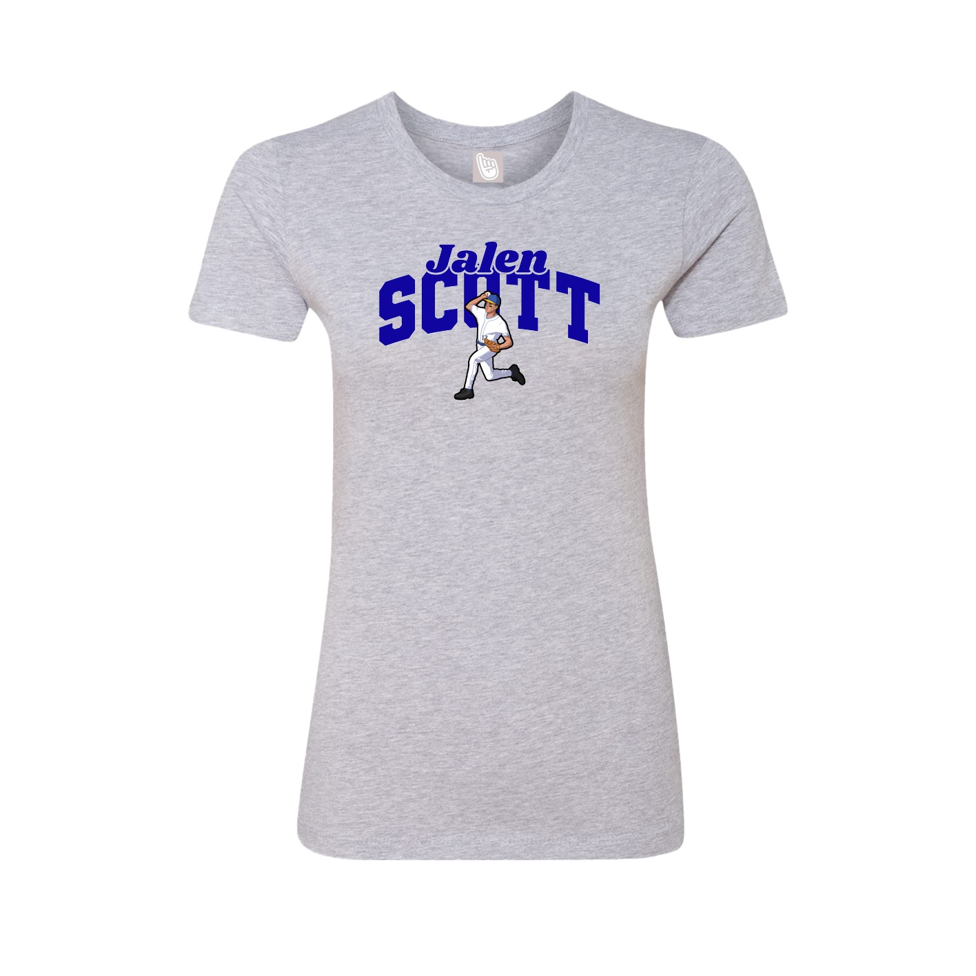 Fitted Women's Tee — Signature Arch in Grey
