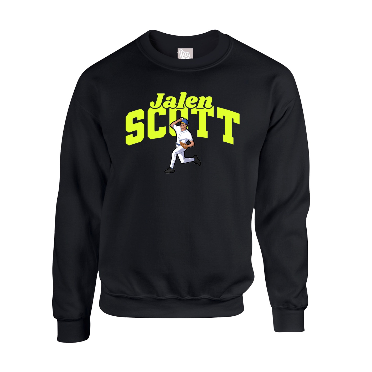 Fleece Crew — Signature Arch in Black