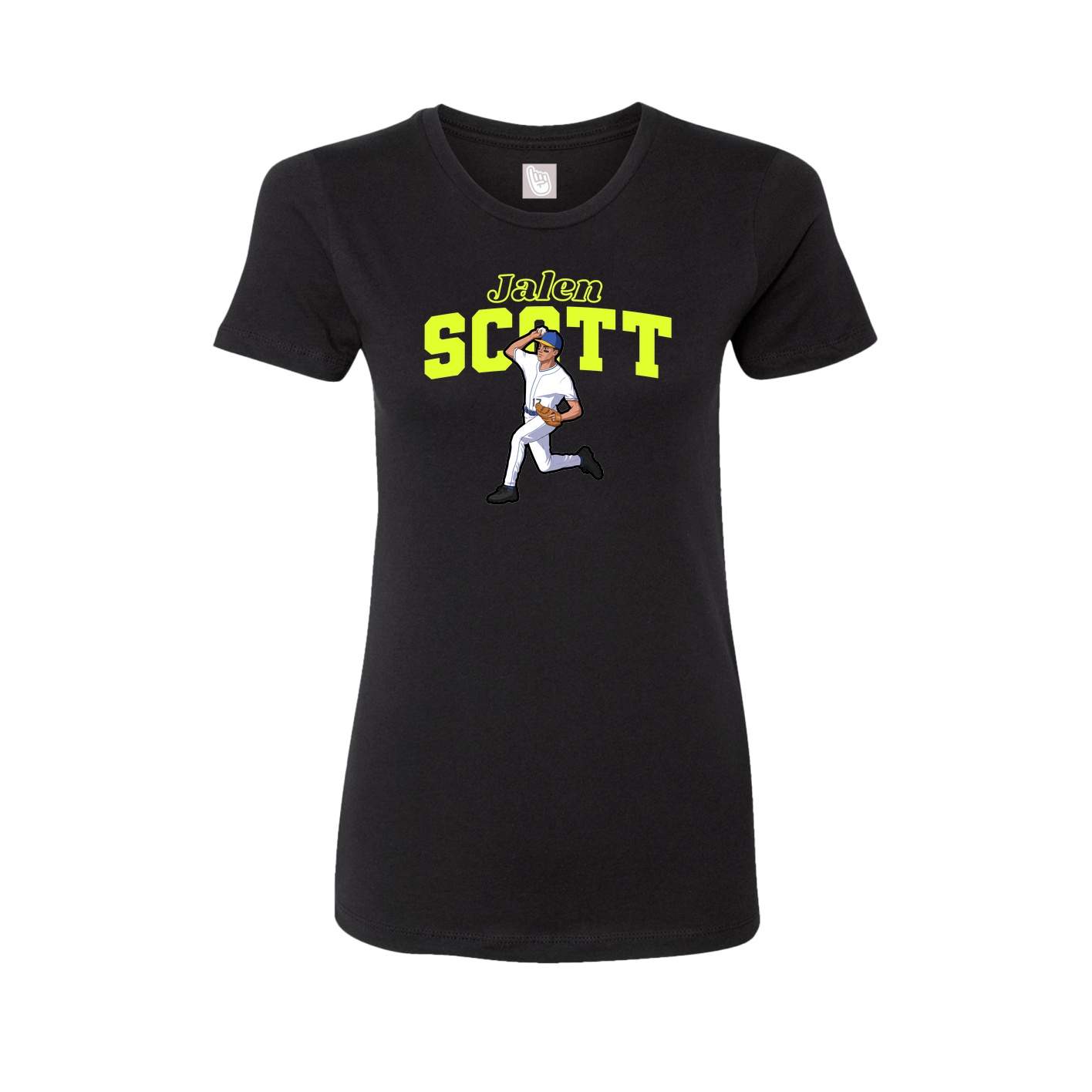 Fitted Women's Tee — Name Arch in Black