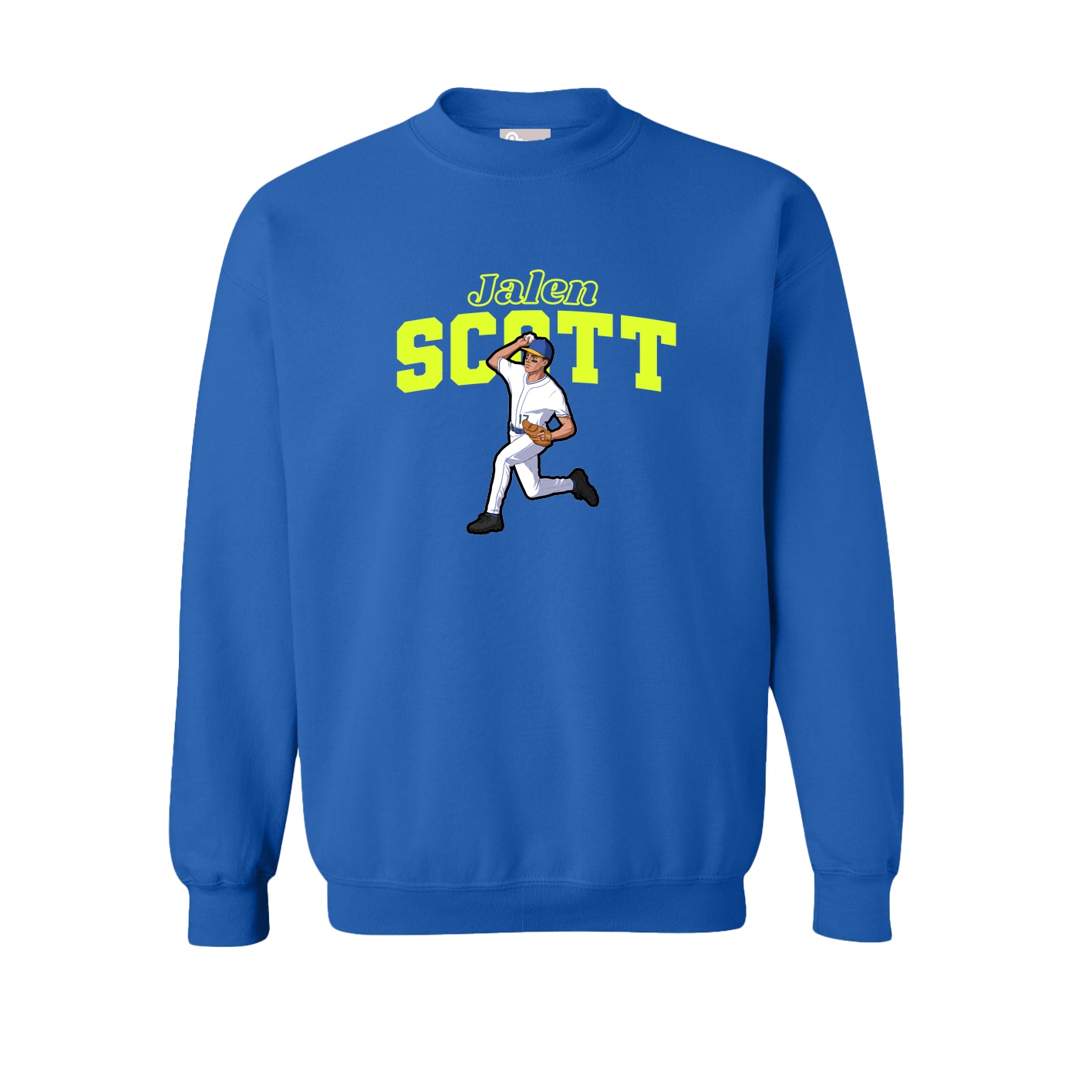 Fleece Crew — Name Arch in Royal