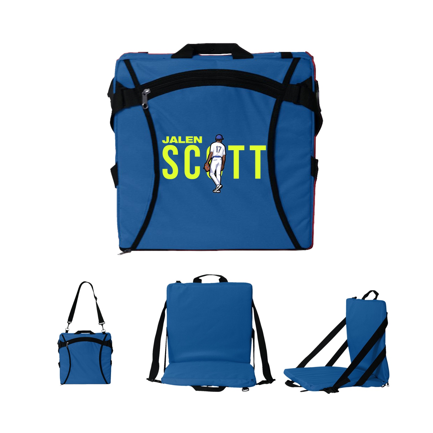 Folding Stadium Seat — Player Name in Royal