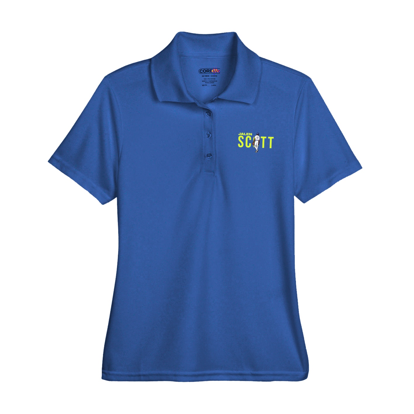 Womens Performance Polo — Player Name in Royal