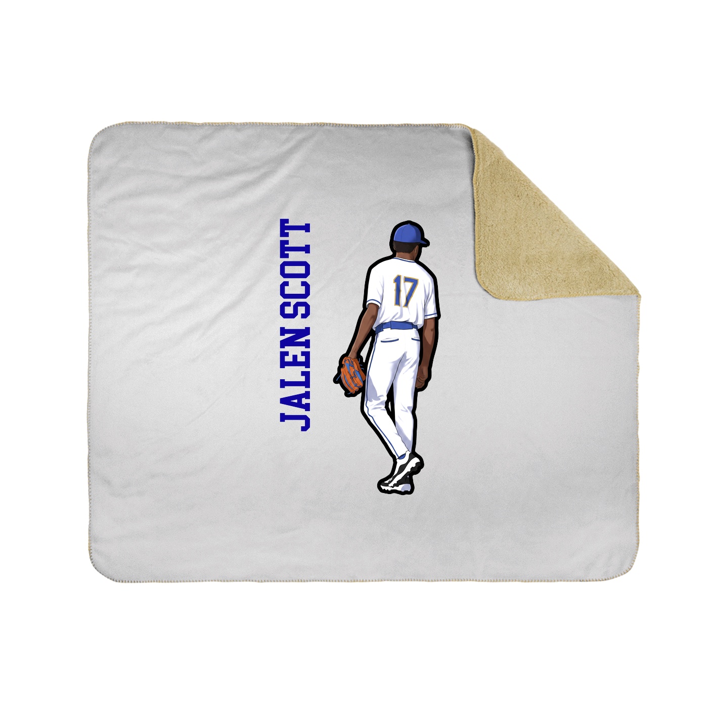 Throw Blanket — Name Vertical in White
