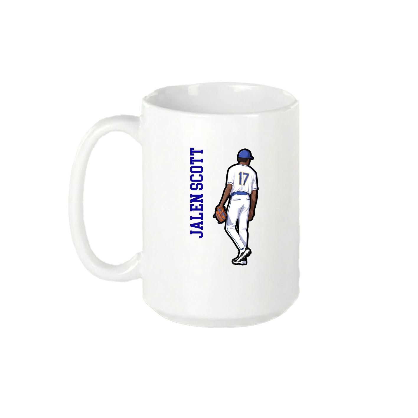 15oz Coffee Mug — Name Vertical in White