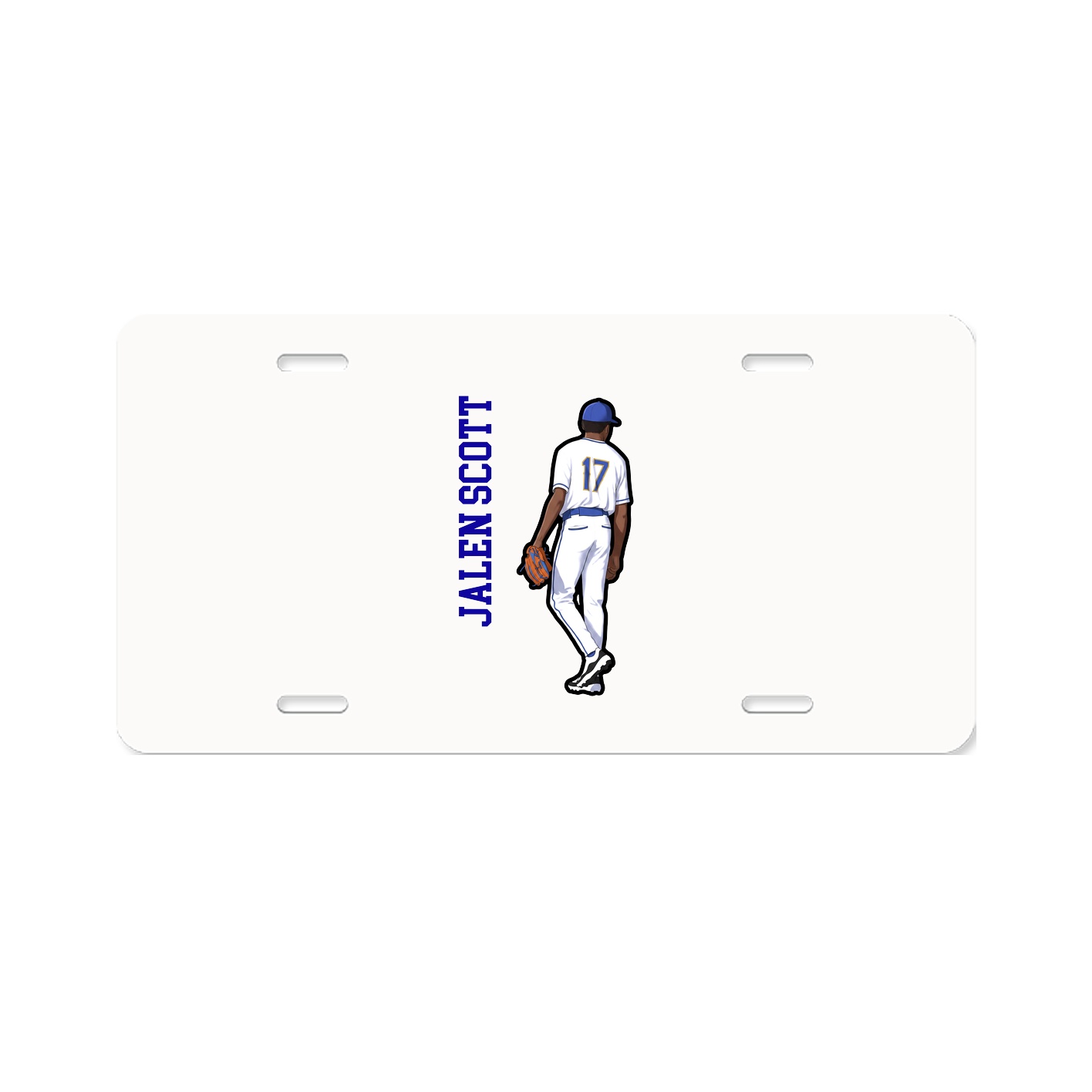 License Plate — Name Vertical in Classic
