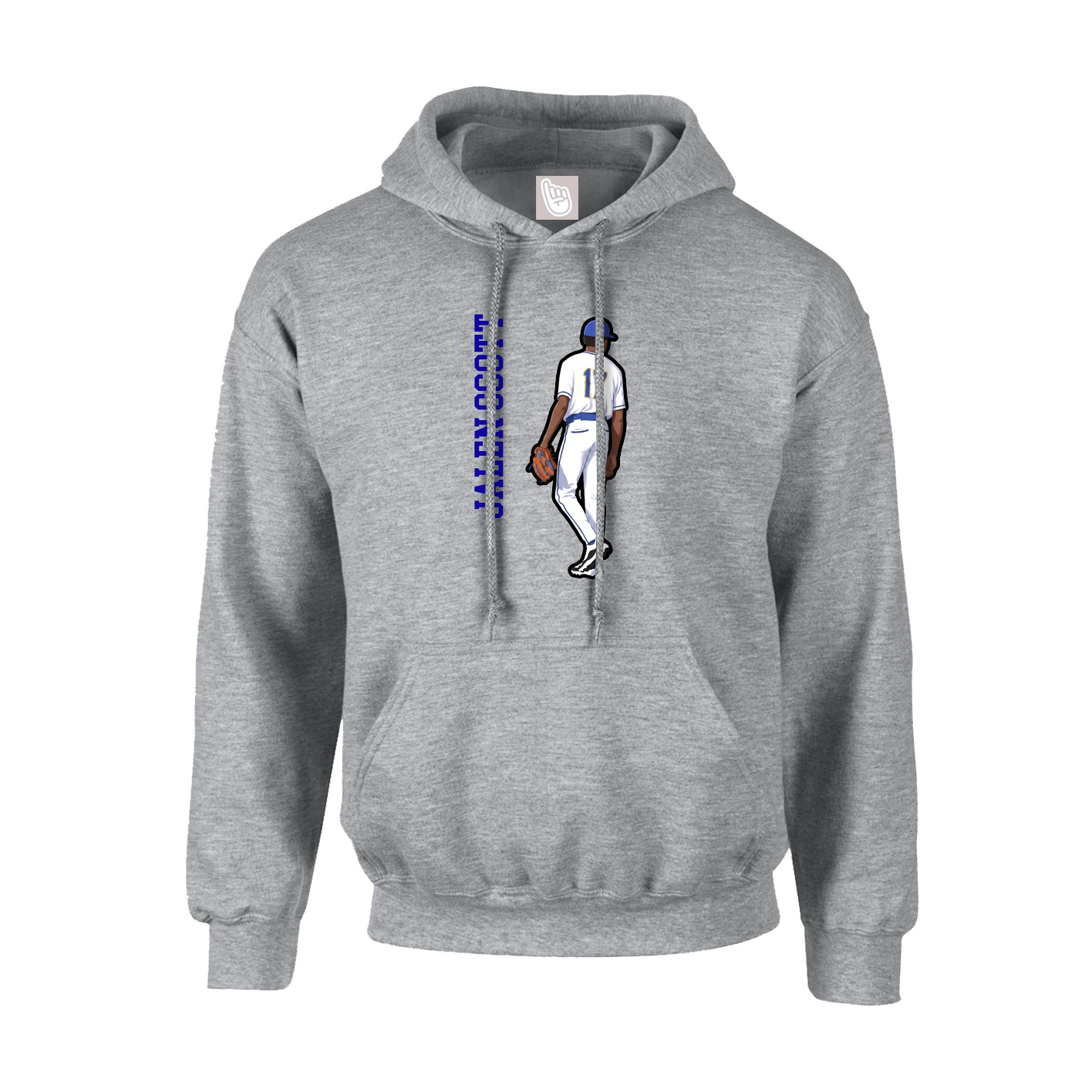 Youth Hoodie — Name Vertical in Grey