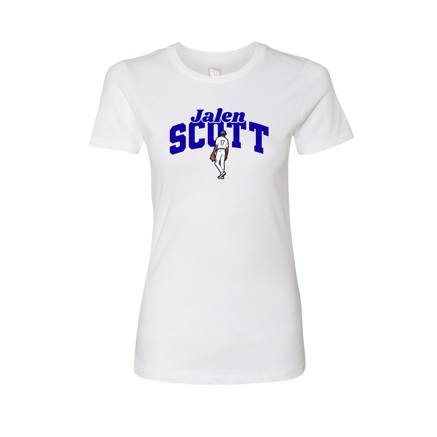 Fitted Women's Tee — Signature Arch in White
