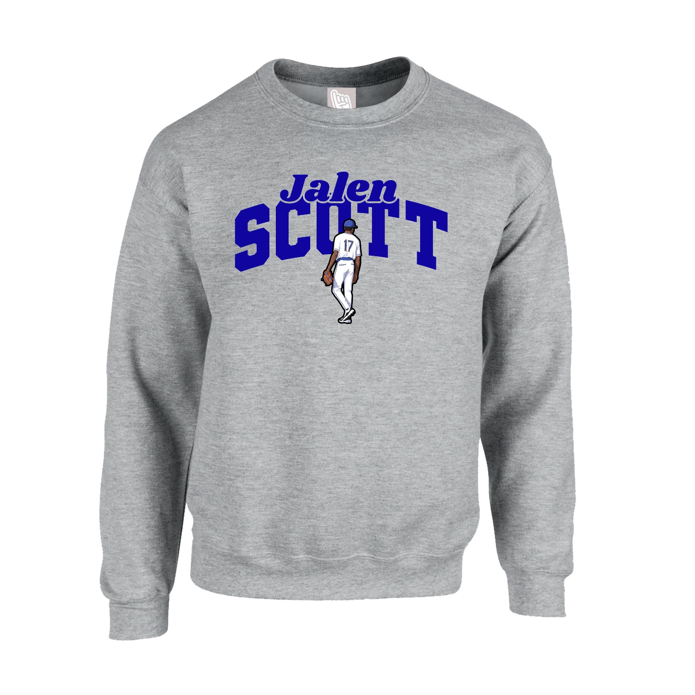 Fleece Crew — Signature Arch in Grey