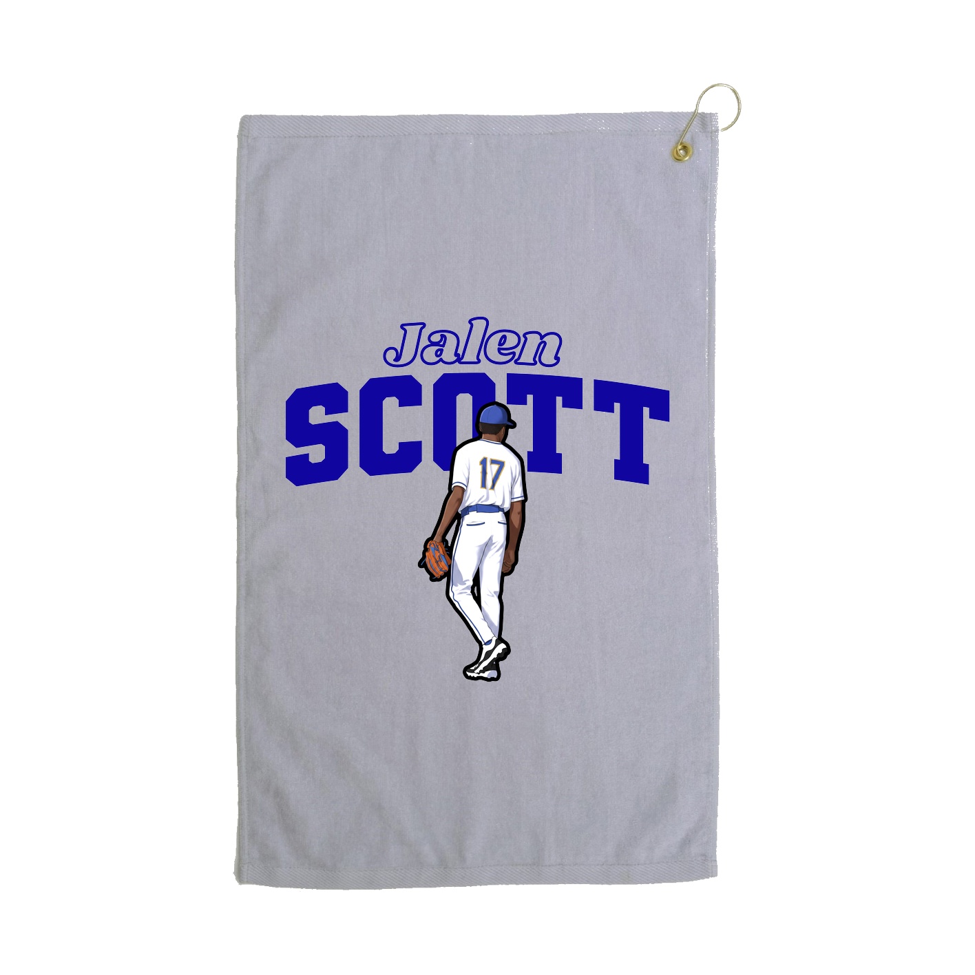 Golf Towel — Name Arch in Grey