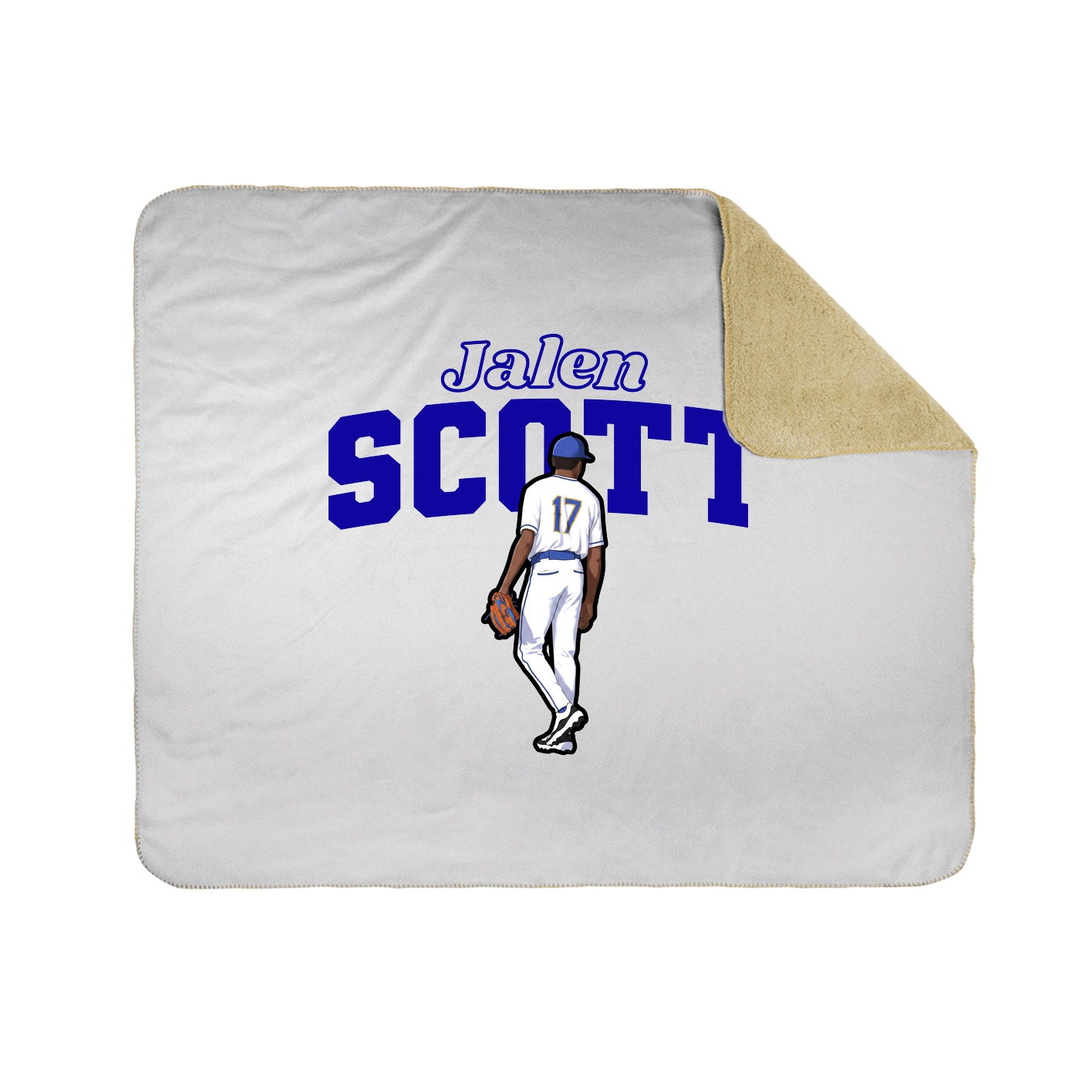 Throw Blanket — Name Arch in White