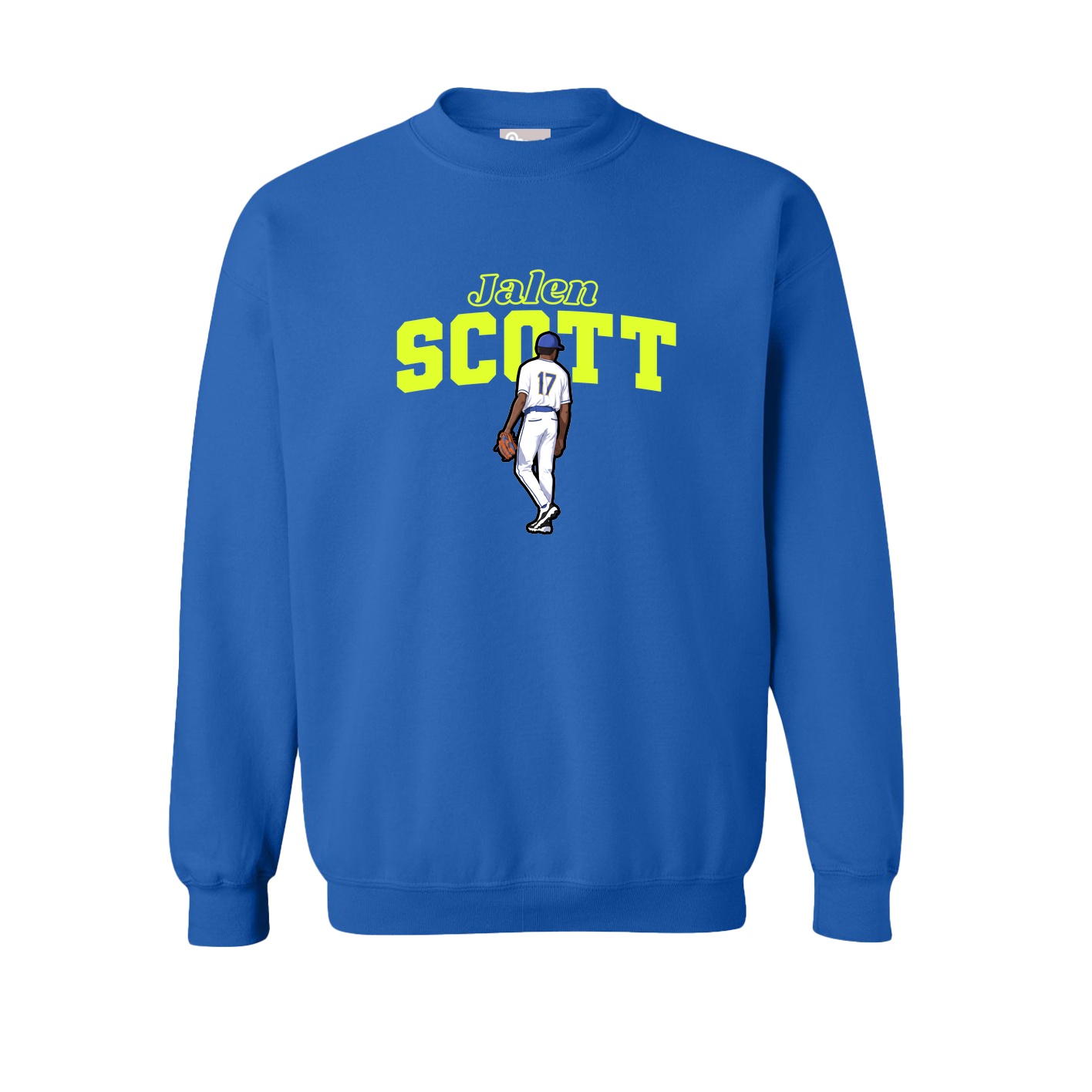 Fleece Crew — Name Arch in Royal