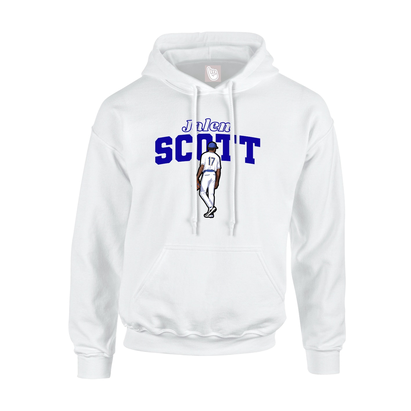 Youth Hoodie — Name Arch in White