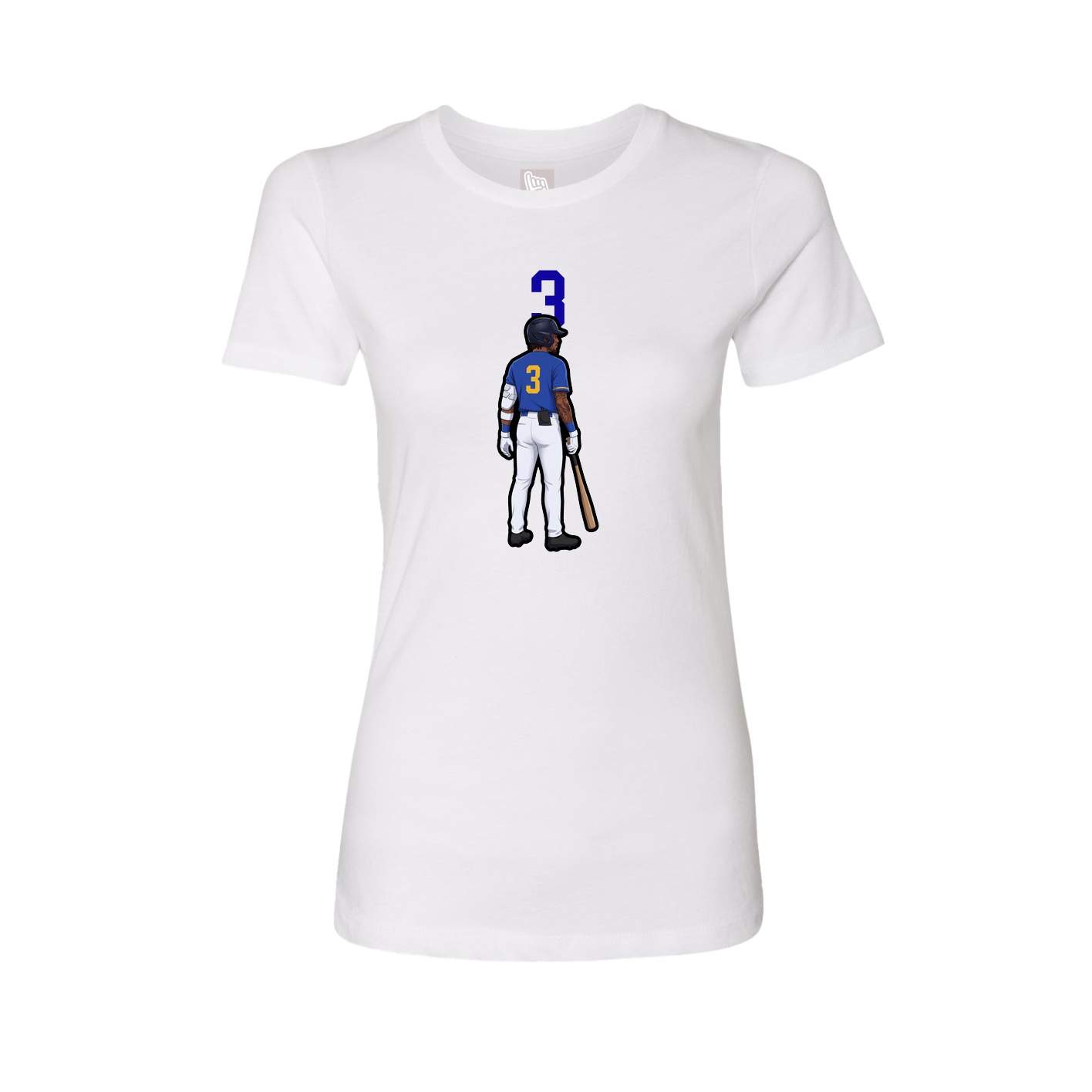 Fitted Women's Tee — Number Top in White