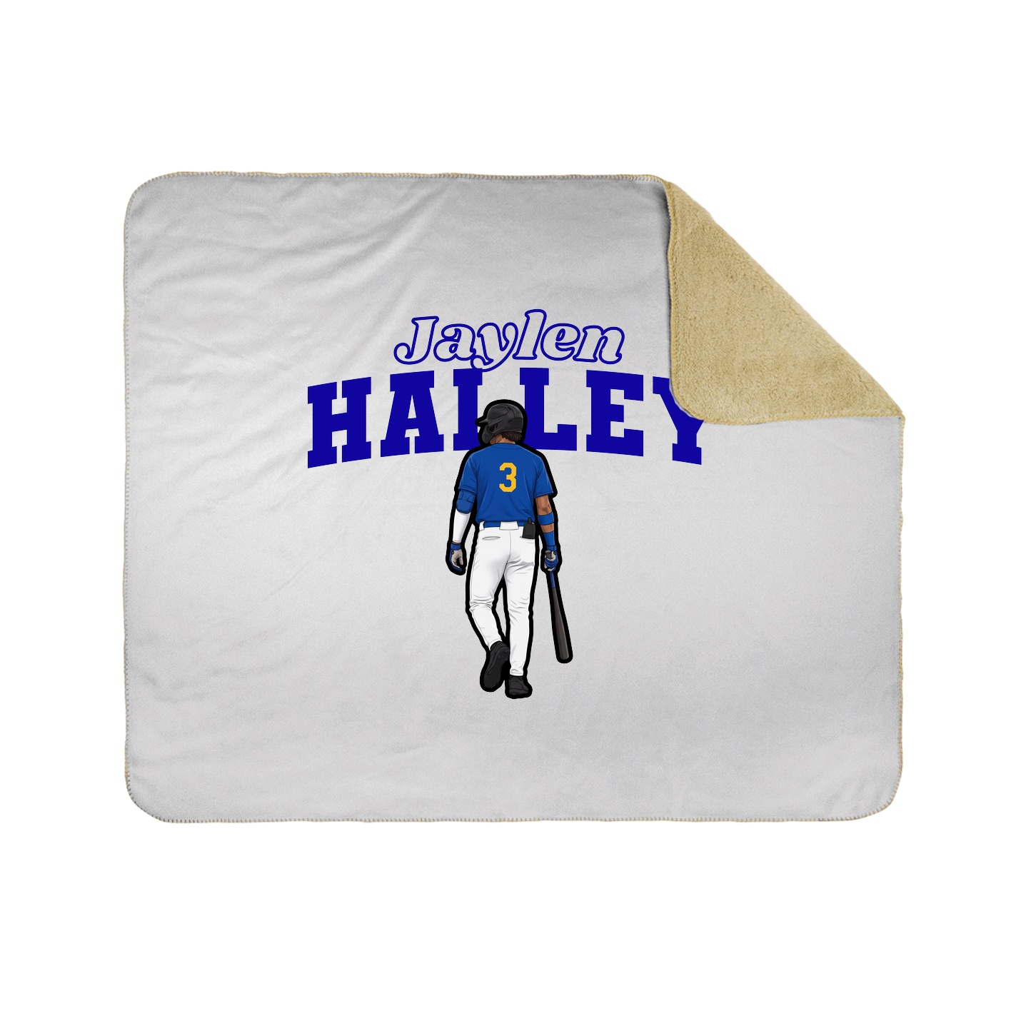 Throw Blanket — Name Arch in White