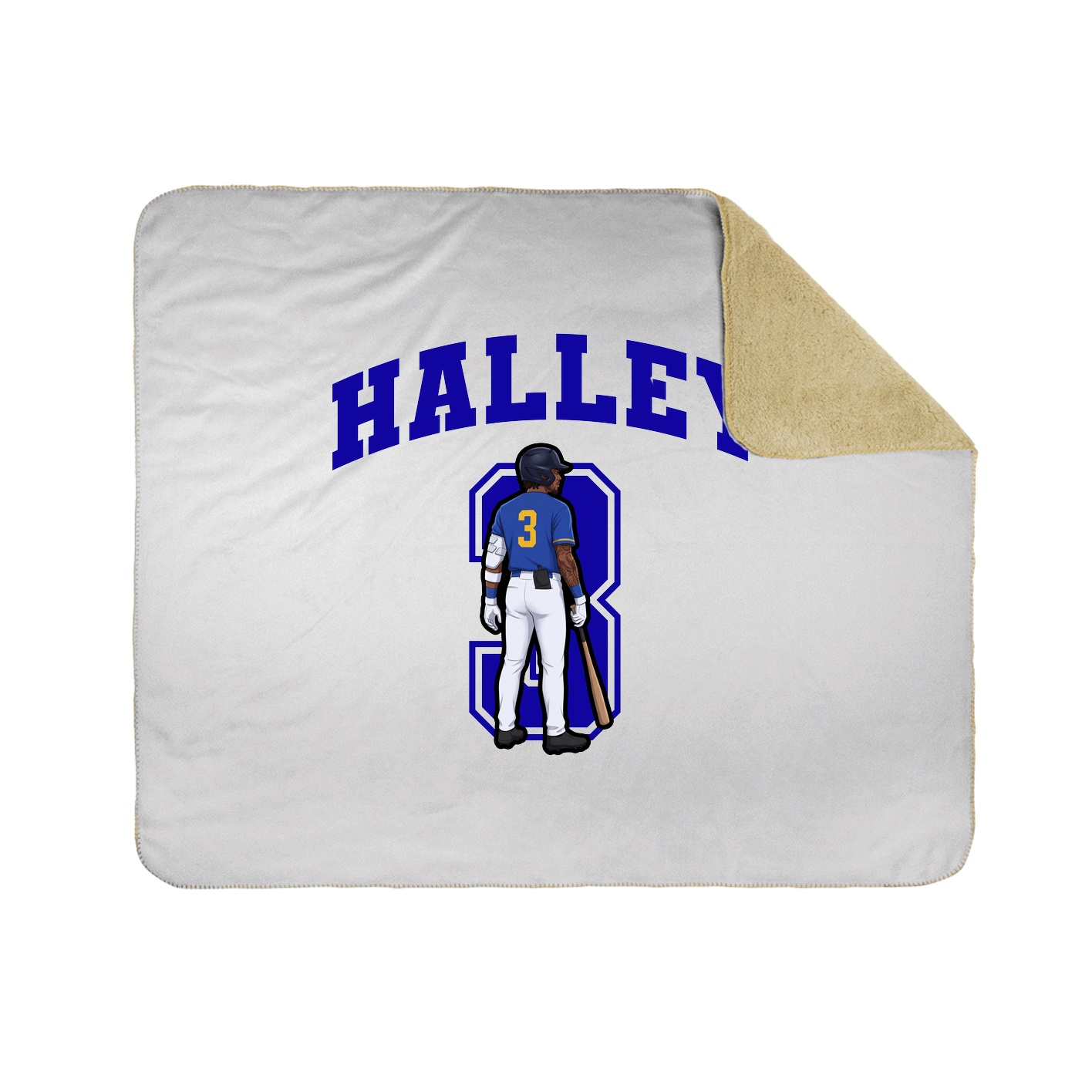 Throw Blanket — Number in White