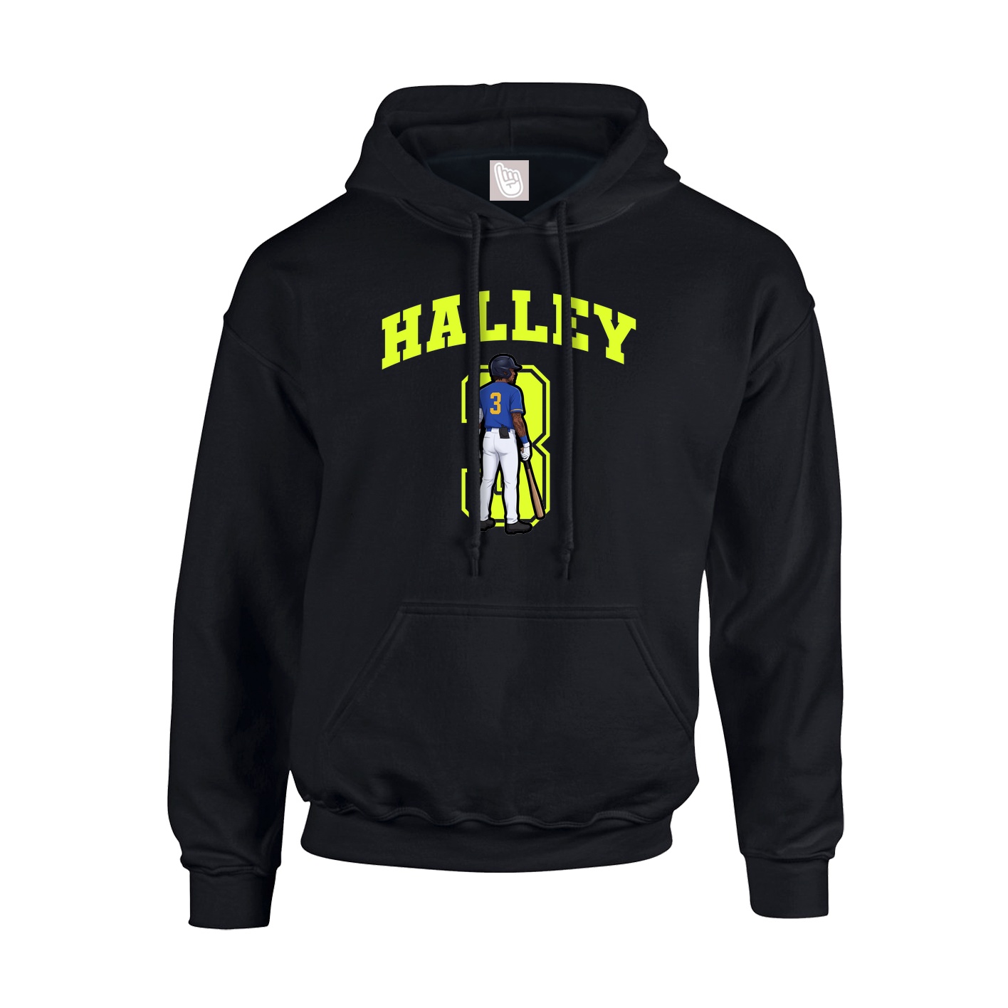 Youth Hoodie — Number in Black