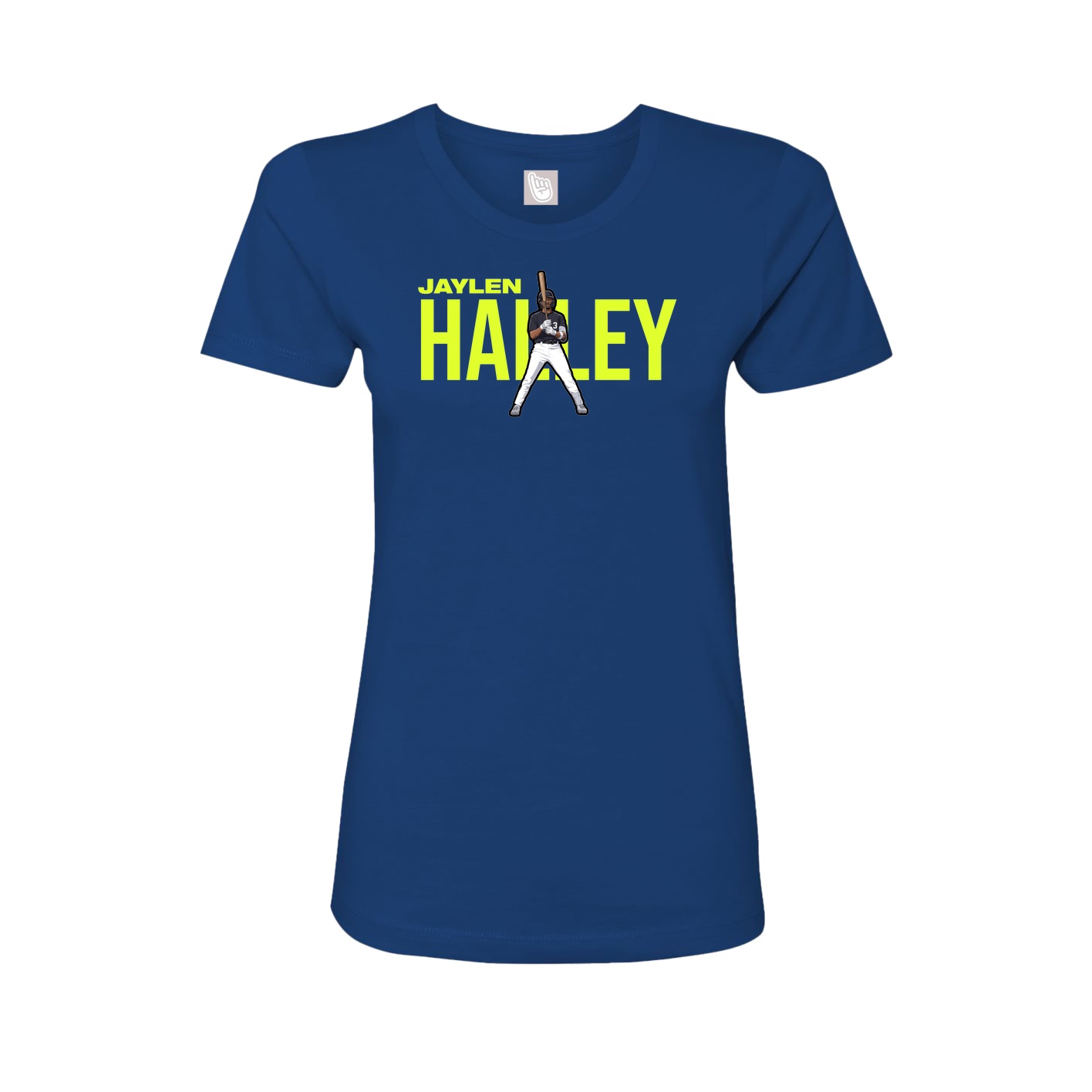 Fitted Women's Tee — Player Name in Royal