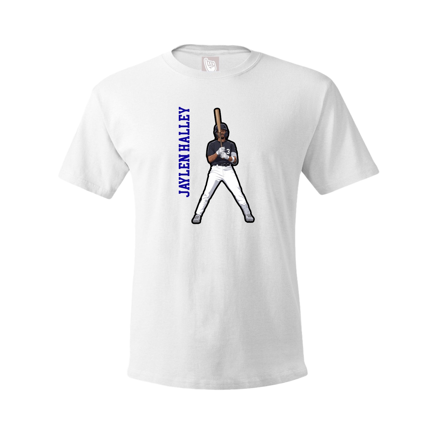 Youth Tee — Name Vertical in White