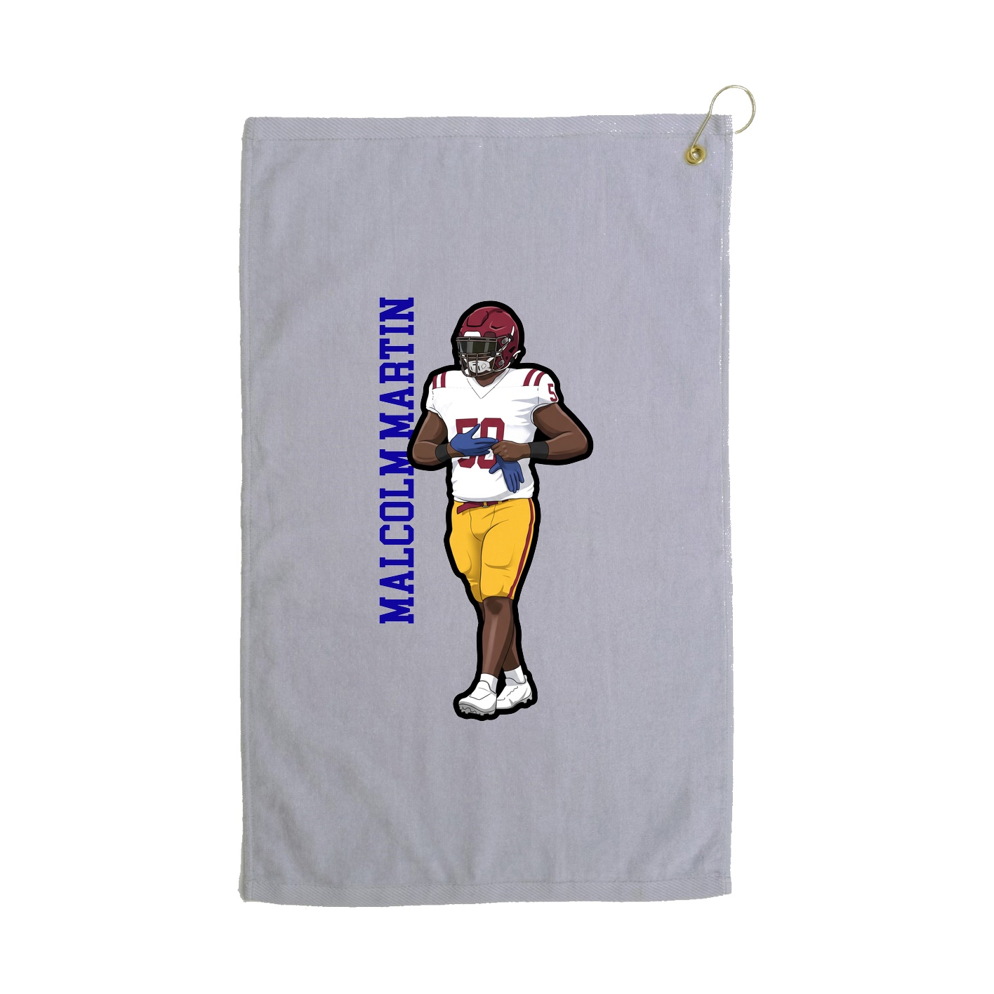 Golf Towel — Name Vertical in Grey