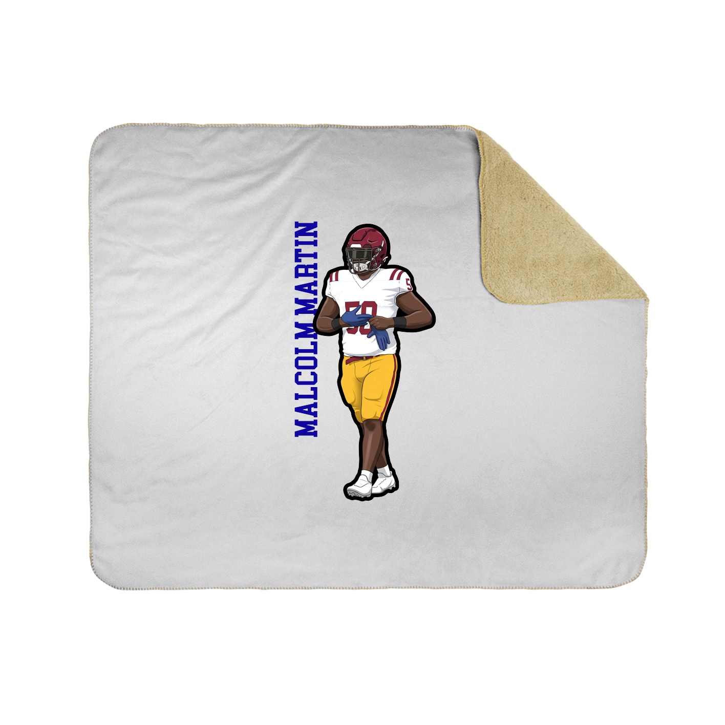 Throw Blanket — Name Vertical in White